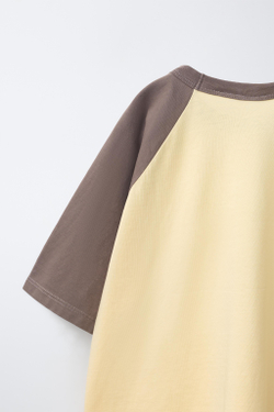 ZARA ФУТБОЛКА С РУКАВАМИ РЕГЛАН, ЖЕЛТЫЙ