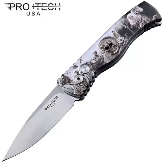 Складной нож Pro -Tech TR-2-Ghost Rider Bruce Shaw, PR/TR-2-GR-S c клинком из стали 154CM, рукоять алюминий