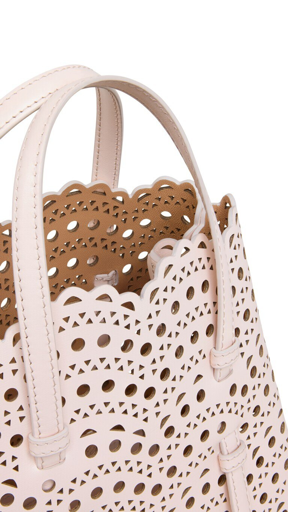 ALAÏA СУМКА MINA 20 ИЗ ТЕЛЯЧЬЕЙ КОЖИ, РОЗОВЫЙ