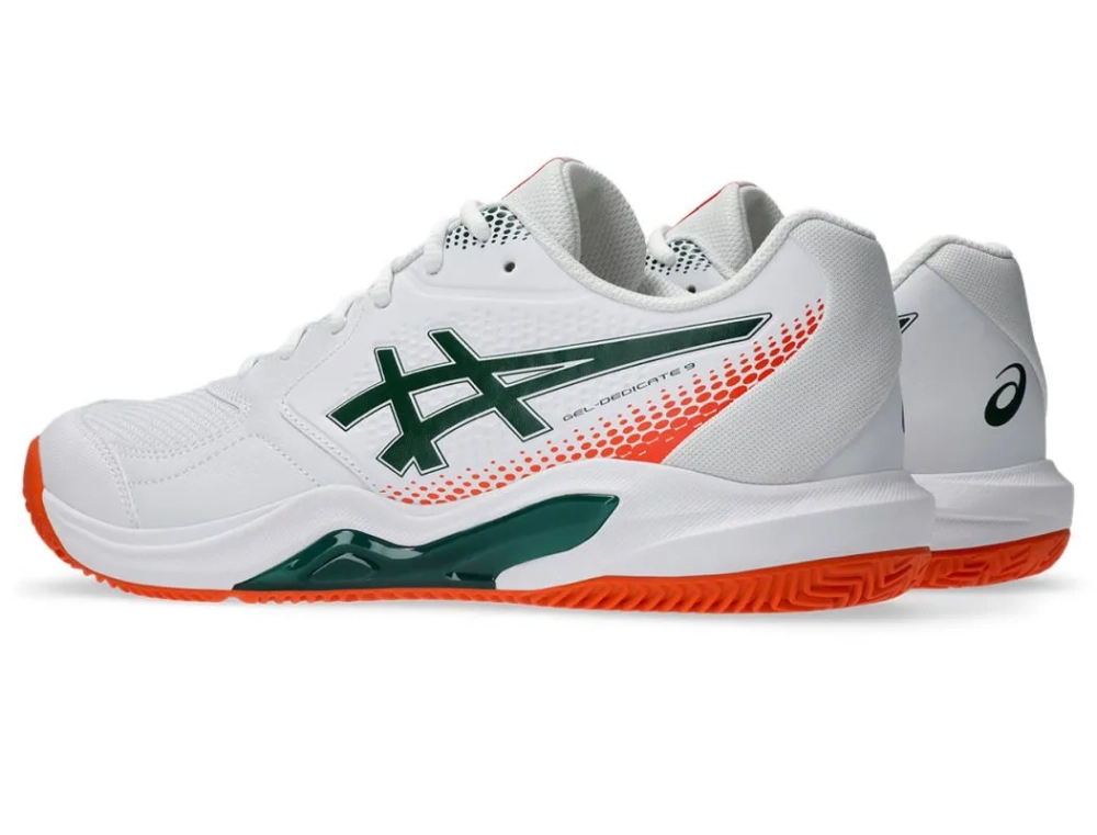 Мужские кросовки для Padel Asics Gel-Dedicate 9 Padel - white/jewel green
