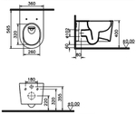Унитаз подвесной Vitra Nest QuantumFlush безободковый, c ламинарным потоком (7870B403-0075) без сиденья