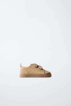 ZARA КОЖАНЫЕ КРОССОВКИ BAREFOOT, ПЕСОЧНО-КОРИЧНЕВЫЙ
