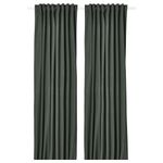 Комплект штор IKEA ROSENMANDEL (РОЗЕНМАНДЕЛ), Темно-зеленый, 135х250 см, 2 шт