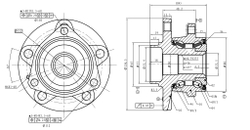 Ступица передняя в сборе L=R AD A3/VW Golf V/VI/Caddy 06 GANZ GIK05015