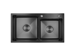 Мойка AVIVA 78*45, Нано-Черный (арт. NB7845R-1,5), 1,5 чаши