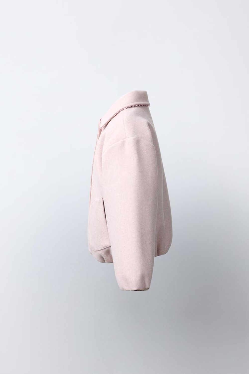 ZARA БОМБЕР С ВОЛНИСТОЙ ОТДЕЛКОЙ, РОЗОВЫЙ