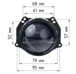 Билед модули Aozoom A10 24 вольта, 3.0 дюйма, 2 чипа, 5500К, 24V, 58W/66W, крепление 3R (комплект, 2шт)