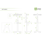 ErgoFount KFT 1601/2 Silver Напольная мобильная стойка для 2 мониторов диагональю 10–24'', высота 1450–1760 мм