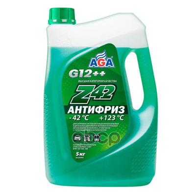 Антифриз AGA Z-42 G12++ готовый -42C зеленый 5 кг AGA049Z