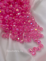 Бусины акриловые гранёные круглые розовые 500 грамм (±5гр)