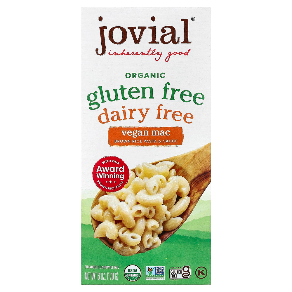 Jovial, Органический продукт без глютена, без молочных продуктов, веганские макароны, 170 г (6 унций)