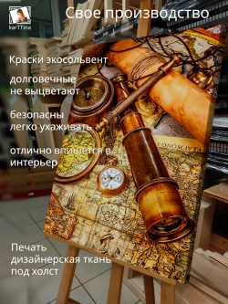 Картина "География", для интерьера 50х70см 1шт.