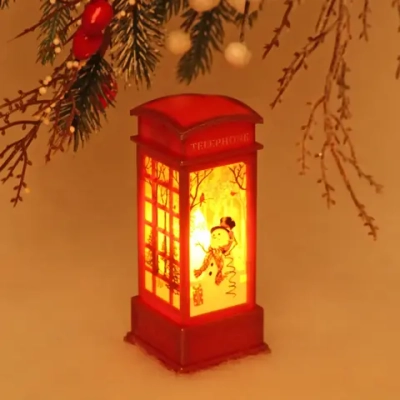 Сувенир с подсветкой Christmas «Телефонная будка - Снеговик» 12,5х5,3х5,3 см