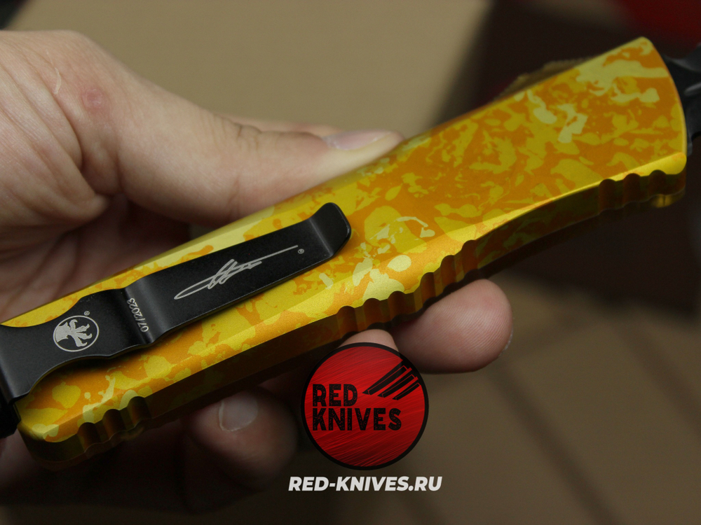 Нож Microtech Troodon Ultem Magnacut D/E (солнечная вспышка) эксклюзив RED-Knives RK-531