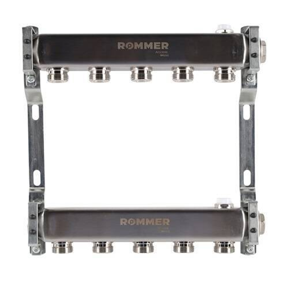Коллекторная группа для радиаторного отопления ROMMER RMS4401 - 1" на 5 контуров 3/4"EK