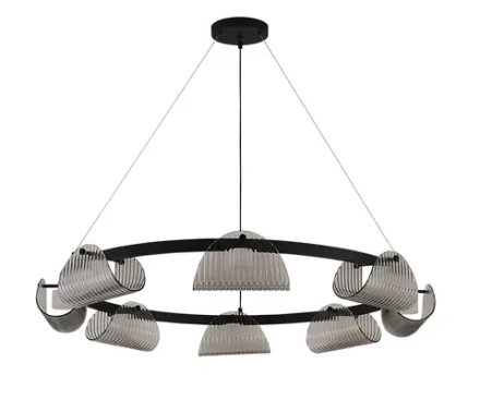 08447-8A,19(16) Люстра Каспи черный d95 h150 Led 8*6W (4000K). ТМ Kink Light