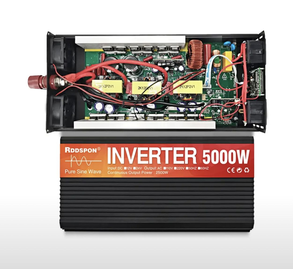 Инвертор 12V-220V 5000W черный RDDSPON