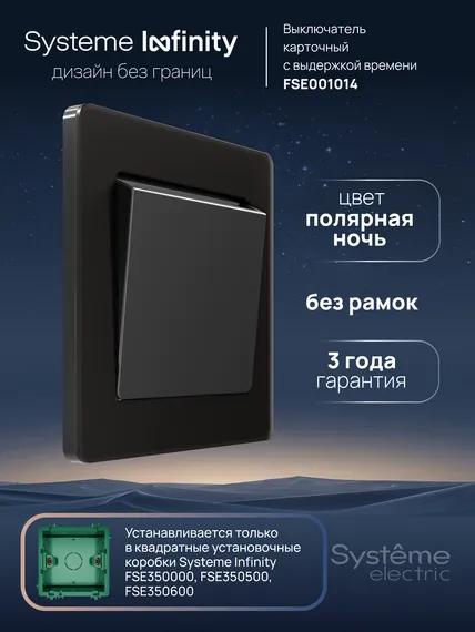 Выключатель карточный с выдержкой времени Systeme Electric Infinity Полярная ночь FSE001014