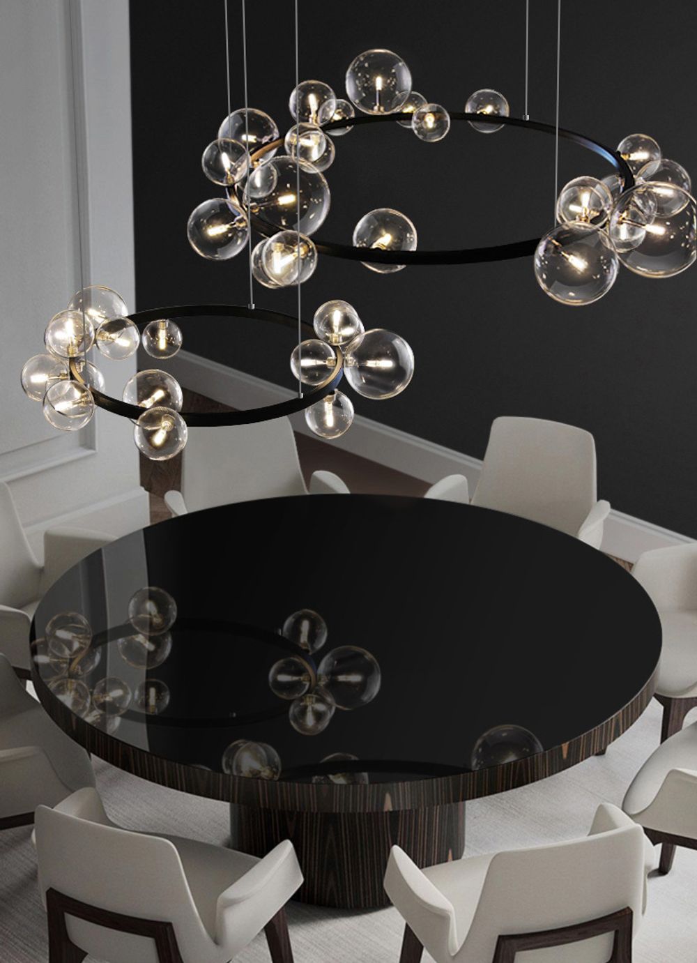 Люстра 8828P/S black/clear