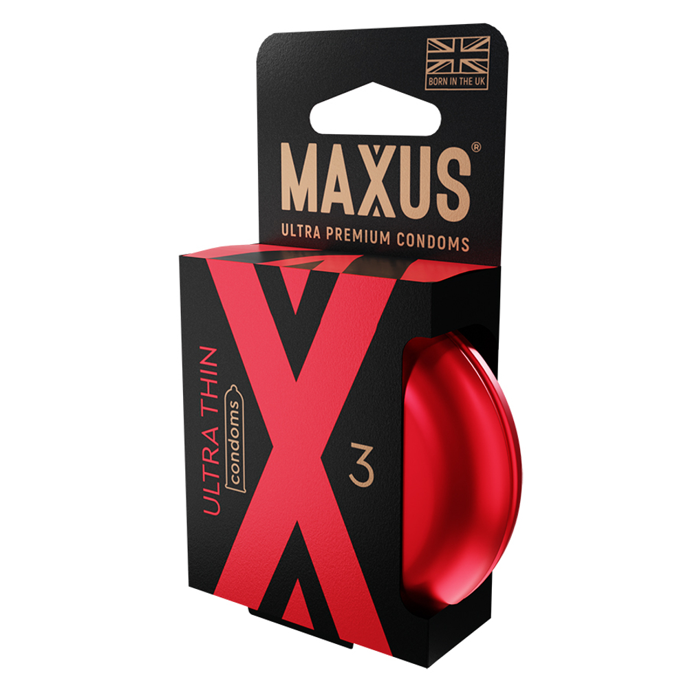 Ультратонкие презервативы в металлическом кейсе Maxus Ultra Thin X-Edition 3шт