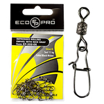Вертлюг с застёжкой EcoPro EP-302-08 10кг 10шт Black Nickel