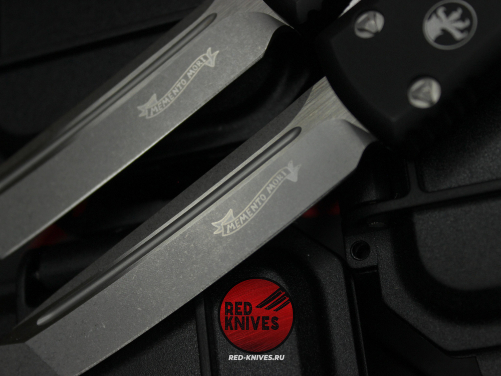 Нож Microtech Ultratech Death Card TantoT/E A+++ (Правый) - Memento Mori, клинок апокалиптик