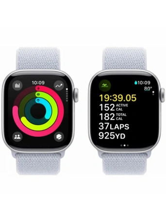Умные часы Apple Watch Series 10 GPS 46 мм Silver Aluminium Case with Blue Cloud Sport Loop