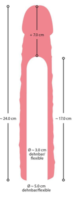 Телесная насадка-удлинитель Extension Sleeve - 25 см.