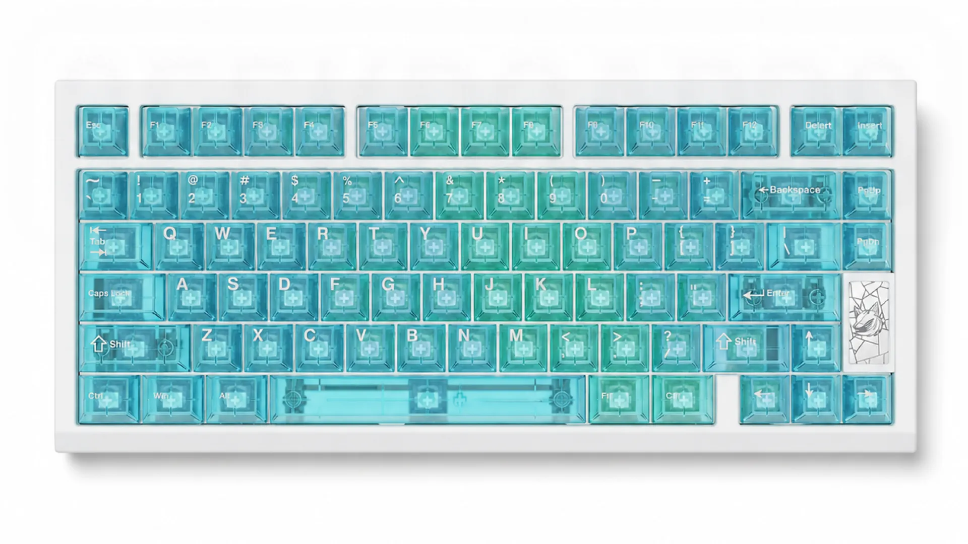 Chilkey Slice75 HE White — клавиатура на белом фоне
