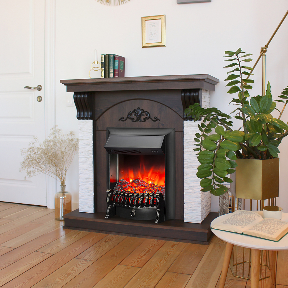 Каминокомплект Real Flame Corfino NT с очагом Majestic Lux Black (без пульта)