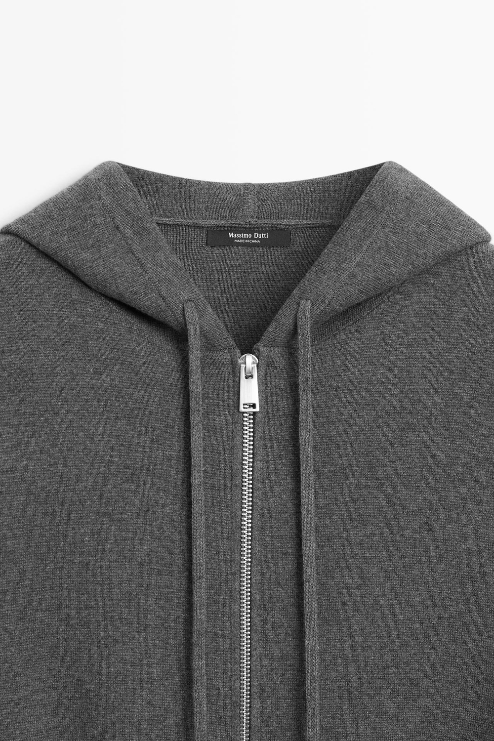 Massimo Dutti Хлопковый кардиган с капюшоном, серый