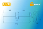 Цилиндровый механизм MSM C70 ключ/ключ  Арт.12773