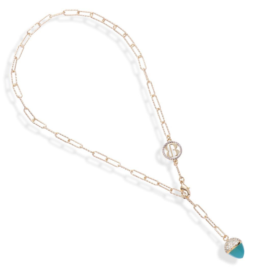 Колье Boccadamo Caleida KGR006DZ  BL/G с кристаллами Swarovski, покрытием золотом