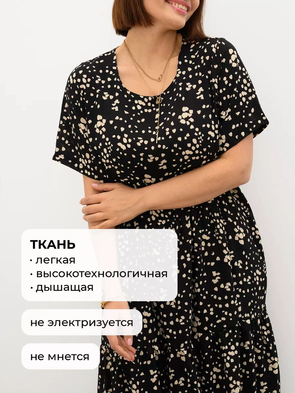 Платье летнее больших размеров в горошек