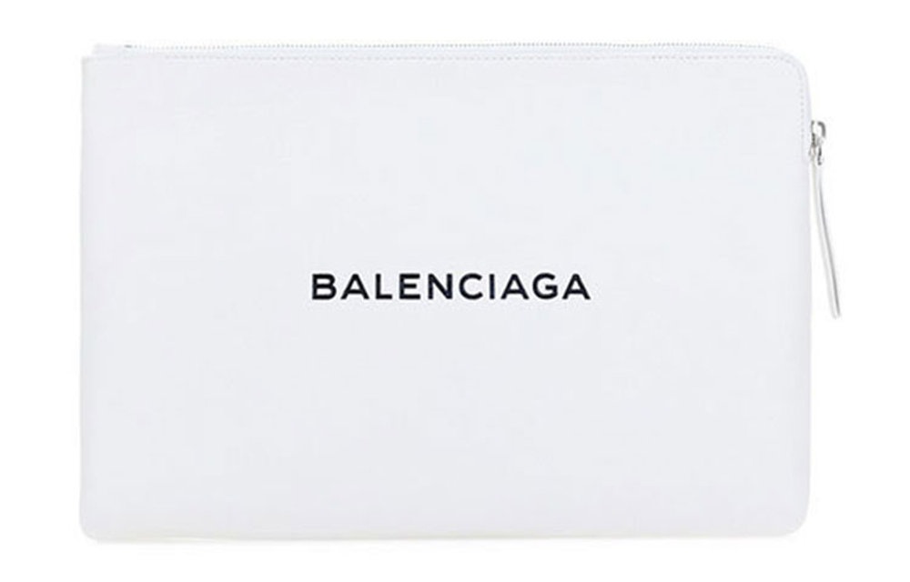 Balenciaga Leather Clutch Women"s White
