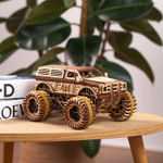 Джип БигФут 4x4 от DROVO - Деревянный конструктор, сборная механическая модель, 3d пазл