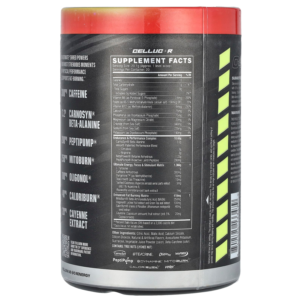 C4 / Cellucor, C4® Ultimate Shred, предтренировочный комплекс, со вкусом вишневого лаймада, 402 г (14,2 унции)