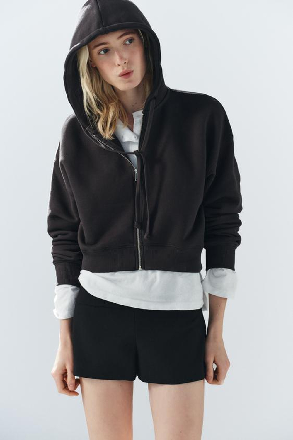 ZARA ШОРТЫ МИНИ, ЧЕРНЫЙ