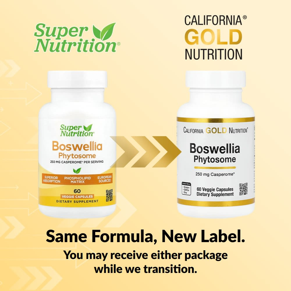 California Gold Nutrition, Boswellia Phytosome, фитосома босвеллии пильчатой с подсолнечным лецитином, 250 мг, 60 растительных капсул