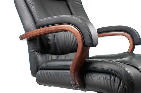 Кресло руководителя Бюрократ T-9925WALNUT черный кожа/иск.кожза крестов. металл/дерево