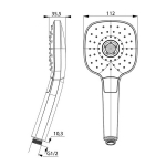Лейка для душа IDDIS SEN3F00i18 Сена (Sena) 112х255 мм, 3 режима БЕЛЫЙ-ХРОМ, коробка