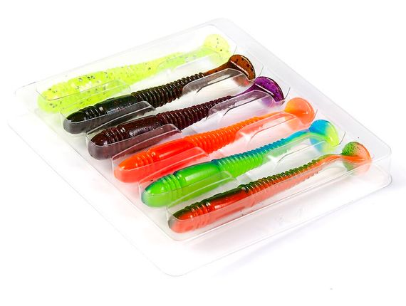 Виброхвосты съедобные LJ Pro Series TIOGA 3.4in (8,64 см), цв. MIX1, 6 шт.