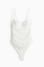 Кружевное боди-стринги — Чёрный — H&M 1350357