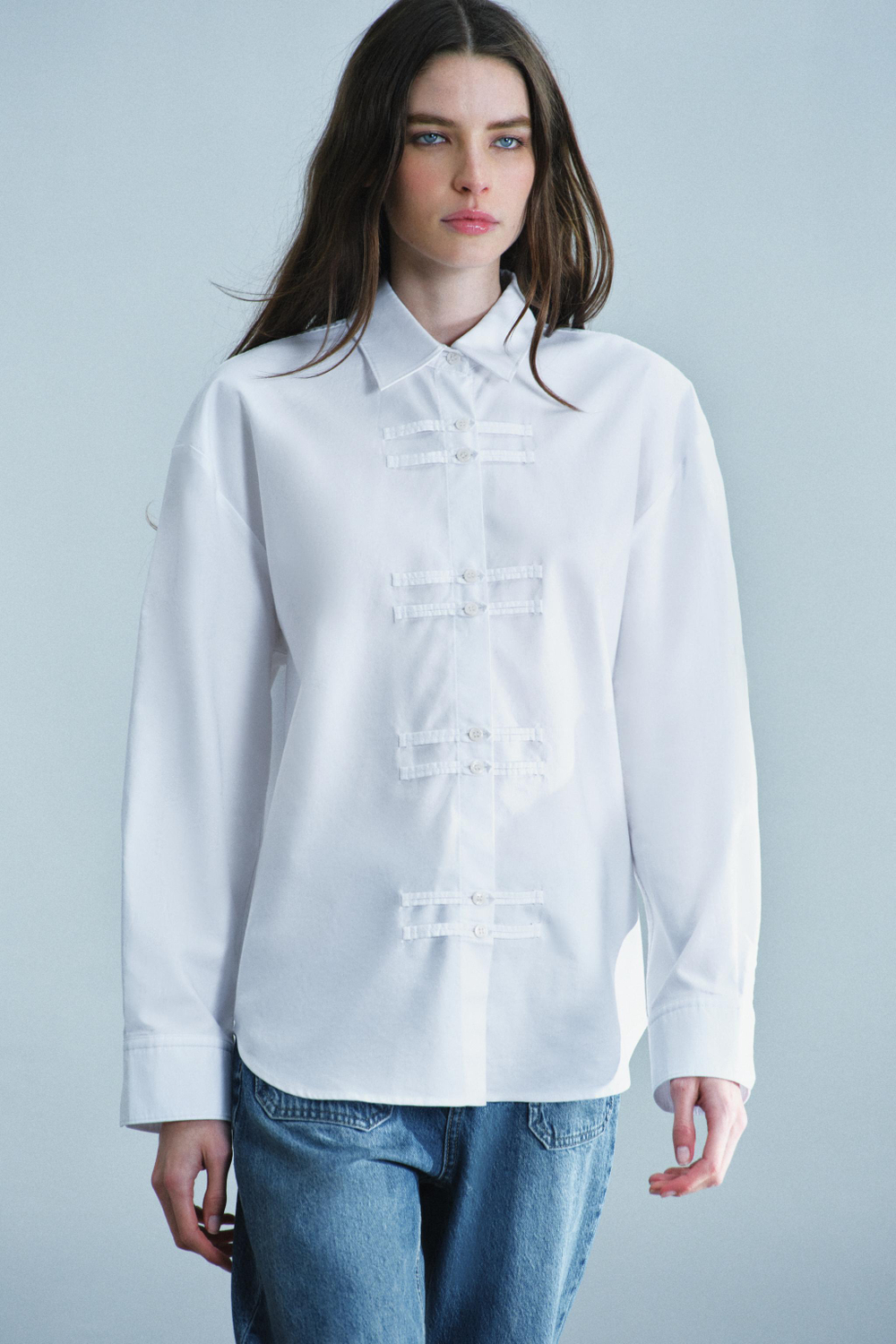 РУБАШКА OXFORD С АЛЖИРКАМИ ZW COLLECTION — ZARA