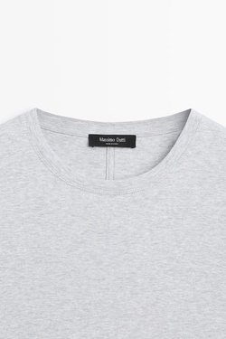 Massimo Dutti Футболка из 100% хлопка с короткими рукавами, серый
