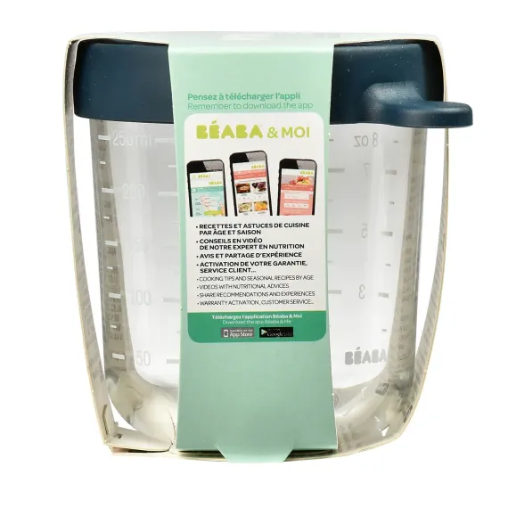 Стеклянный контейнер Beaba Glass Portion Jar 250 ml Dark Blue