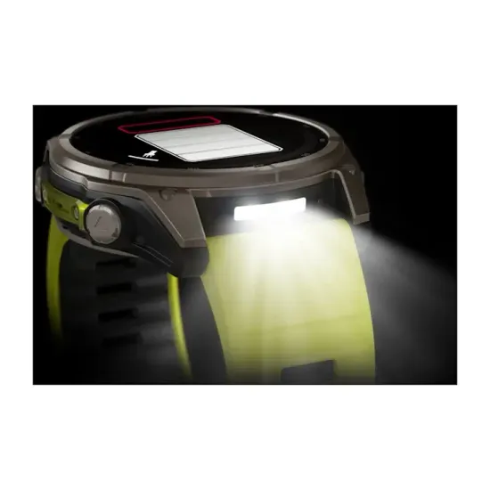 Мультиспортивные GPS часы Garmin Fenix 8X (51 mm) Solar, Sapphire Titanium with Amp Yellow/Graphite Silicone Band 010-02907-21