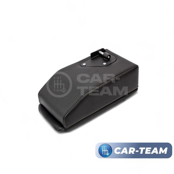 Подлокотник с боксом Renault Logan 2 2014-2022г.в., Sandero 2 2014-2018г.в., Duster 2 с 2015-2021г.в. из экокожи с узором - синий ромбик, (без регулировки сиденья по высоте), "Аламар"