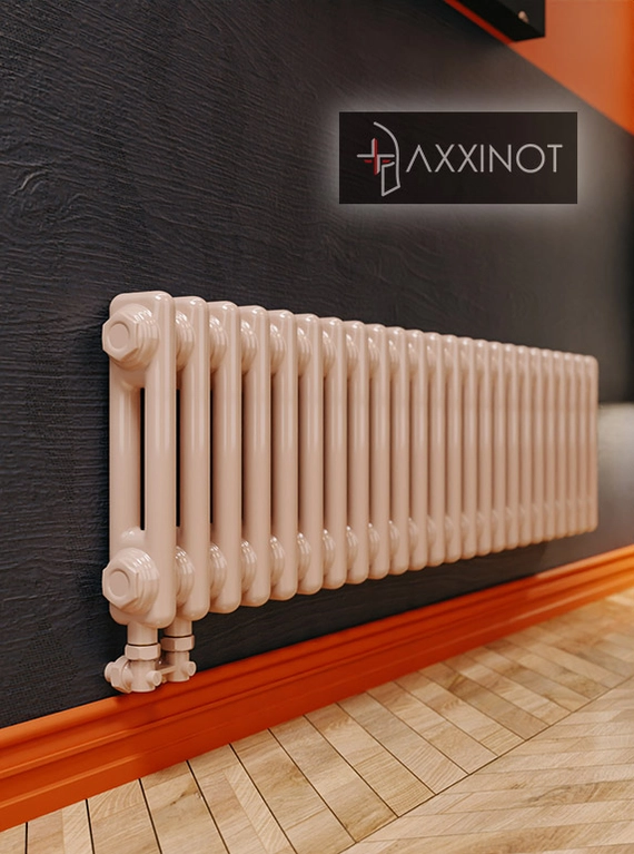 Axxinot Sentir 2020 - двухтрубный трубчатый радиатор высотой 200 мм, нижнее подключение, палитра RAL