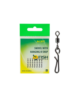 Вертлюжок рыболовный SWIVEL WITH SNAP с быстросъёмной застежкой Hanging-B 3017 №2